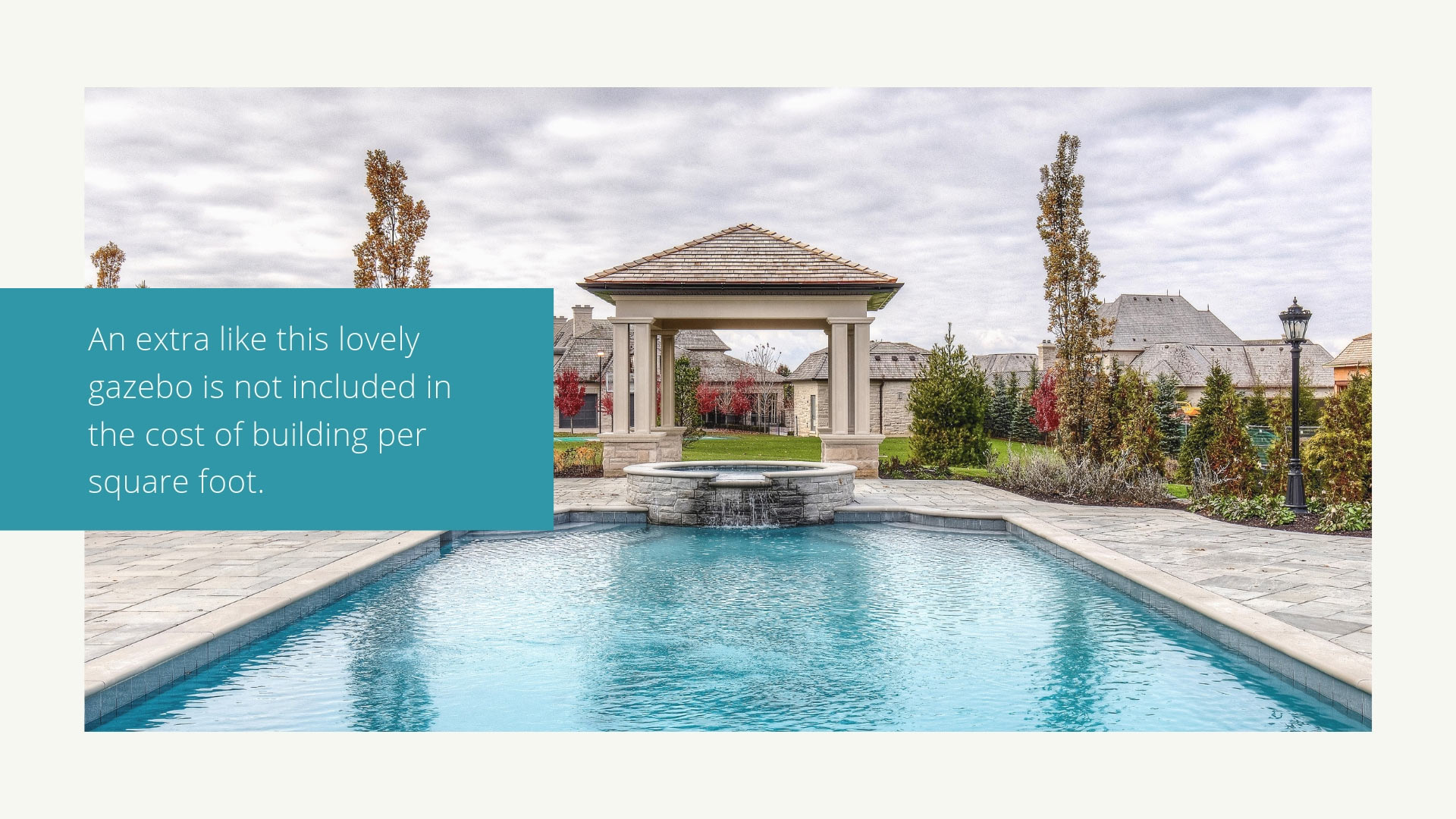 gazebo is not included in price per square foot